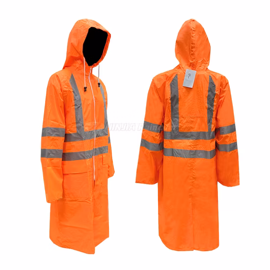 Safety Reflective Rain Jacket High Visibility Waterproof Raincoat