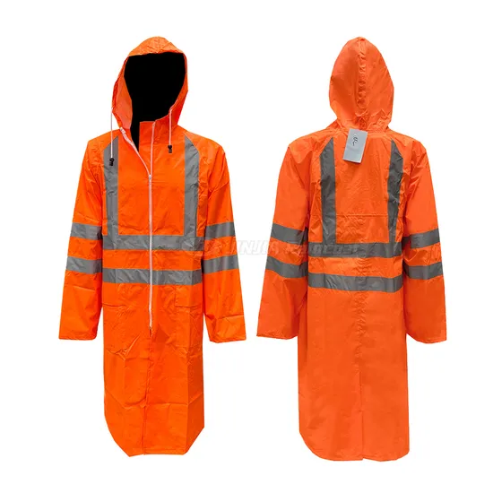 Safety Reflective Rain Jacket High Visibility Waterproof Raincoat