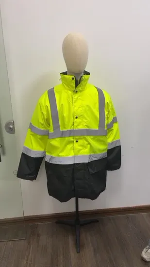 OEM adulte haute visibilité réfléchissant imperméable à l'eau col haut vêtements de pluie pantalons de pluie cyclisme demi PU combinaison de pluie salut Viz imperméable de sécurité