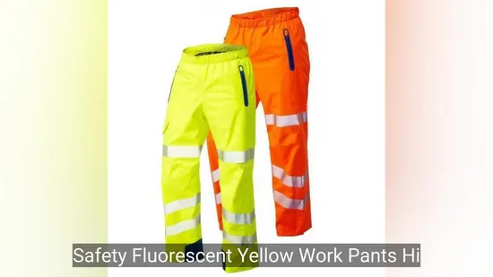 Pantalon de travail jaune fluorescent de sécurité, pantalon cargo réfléchissant résistant à haute visibilité